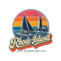 Rhode Island Retro Sunset Sticker