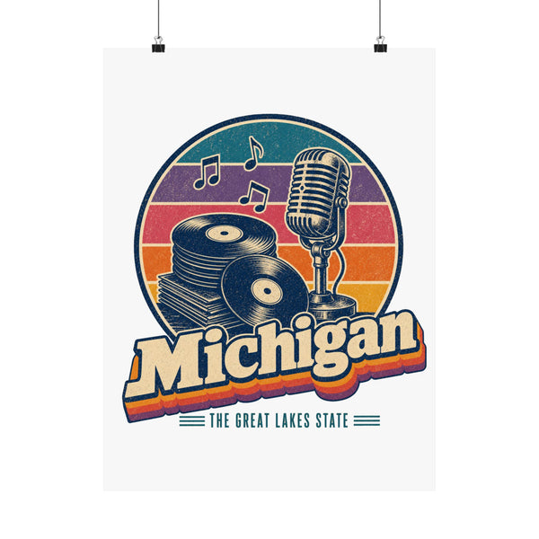 Michigan Detroit Soul Records Poster