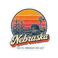 Nebraska Retro Sunset Sticker
