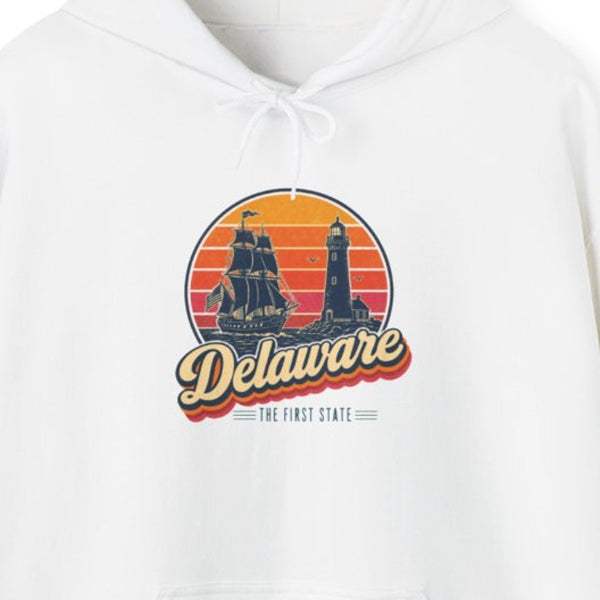 Delaware Retro Sunset Hoodie