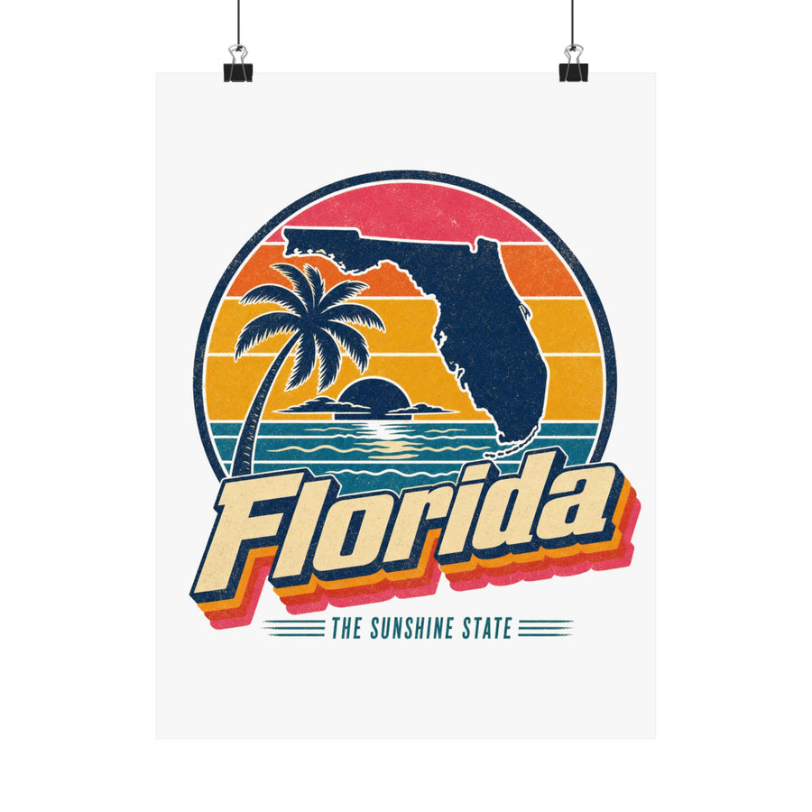 Florida Retro Sunset Poster