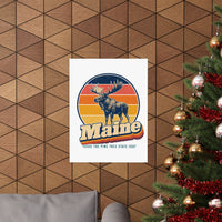 Maine Bull Moose Poster