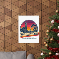 Connecticut Retro Sunset Poster