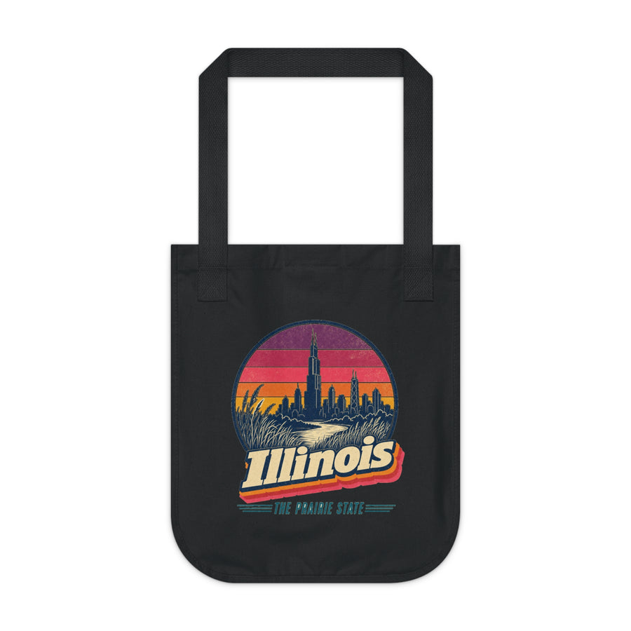 Illinois Retro Sunset Tote Bag