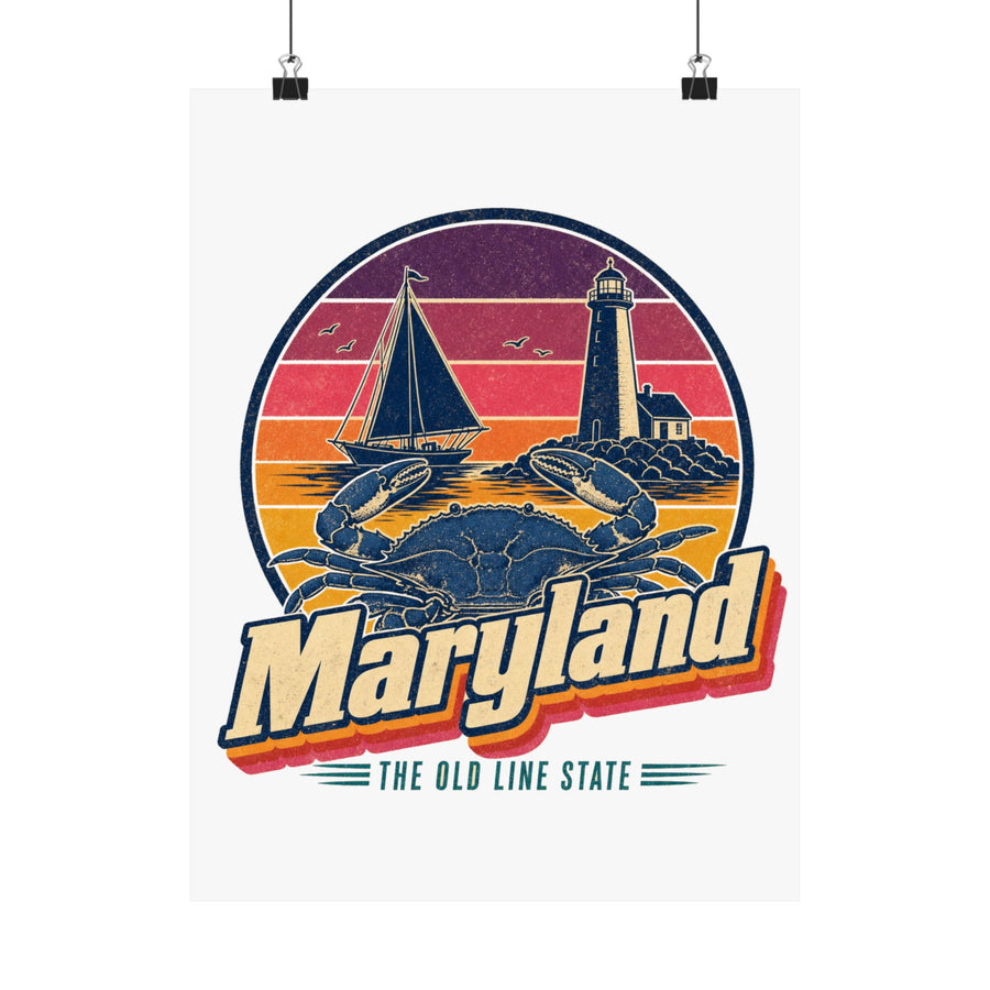 Maryland Retro Sunset Poster
