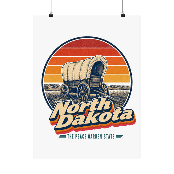 North Dakota Pioneer Covered Wagon Poster