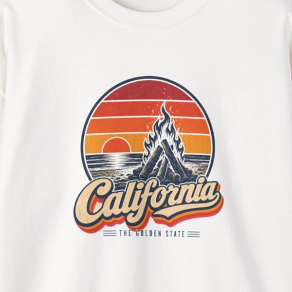 California Beach Sunset Bonfire Sweatshirt