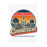 Connecticut Colonial Town Green Poster