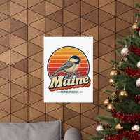 Maine Black Capped Chickadee Poster