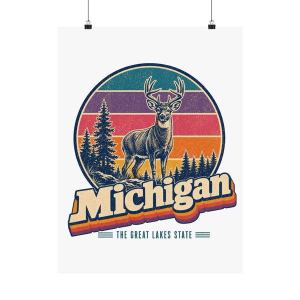 Michigan White Tailed Deer Poster