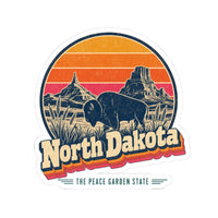 North Dakota Retro Sunset Sticker