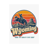 Wyoming Retro Sunset Poster
