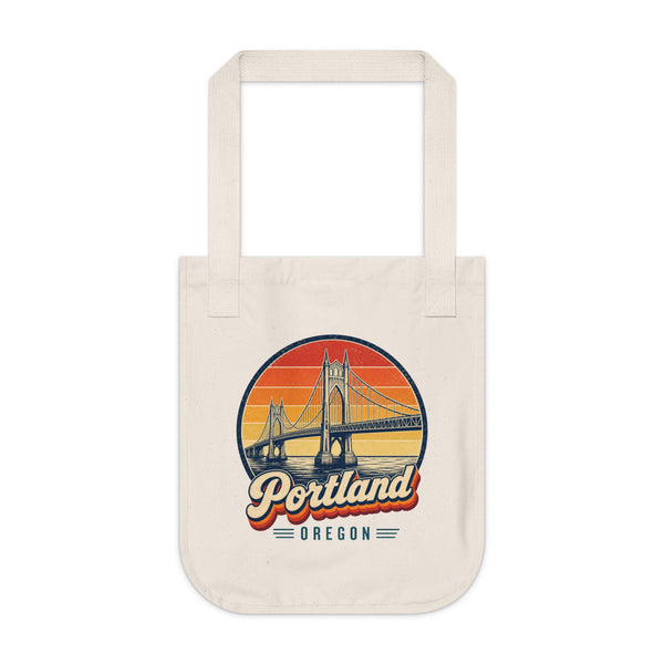 Portland Retro Sunset Tote Bag
