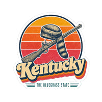 Kentucky Frontier Rifle And Coonskin Cap Sticker