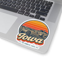Iowa Hay Bales At Sunset Sticker