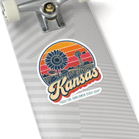 Kansas Retro Sunset Sticker