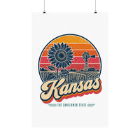 Kansas Retro Sunset Poster