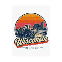 Wisconsin Retro Sunset Poster