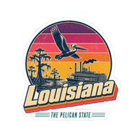 Louisiana Retro Sunset Sticker