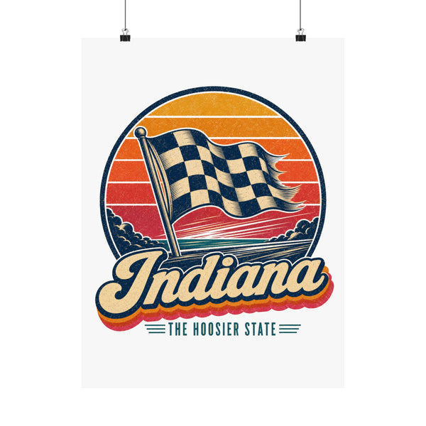 Indiana Checkered Flag Poster