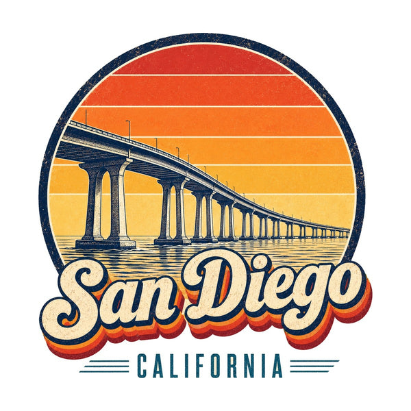 San Diego Retro Sunset Tee