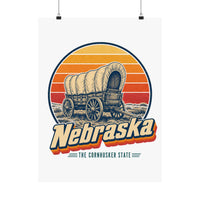 Nebraska Oregon Trail Covered Wagon Poster