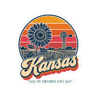 Kansas Retro Sunset Sticker