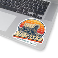 Nebraska Oregon Trail Covered Wagon Sticker