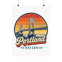 Portland Retro Sunset Poster