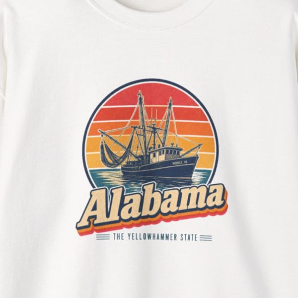 Alabama Shrimp Boats Mobile Bay Sweatshirt