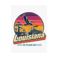 Louisiana Retro Sunset Poster
