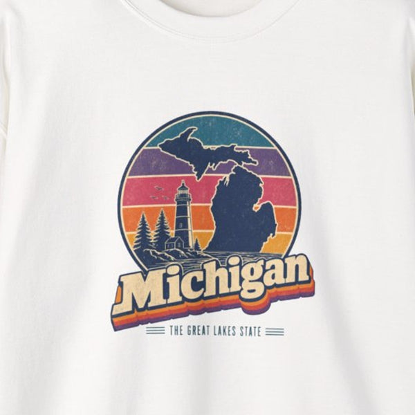 Michigan Retro Sunset Sweatshirt