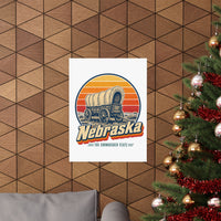 Nebraska Oregon Trail Covered Wagon Poster