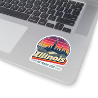Illinois Retro Sunset Sticker