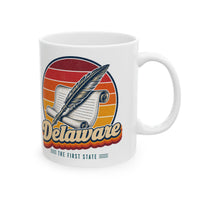 Delaware Constitution Quill And Scroll Mug