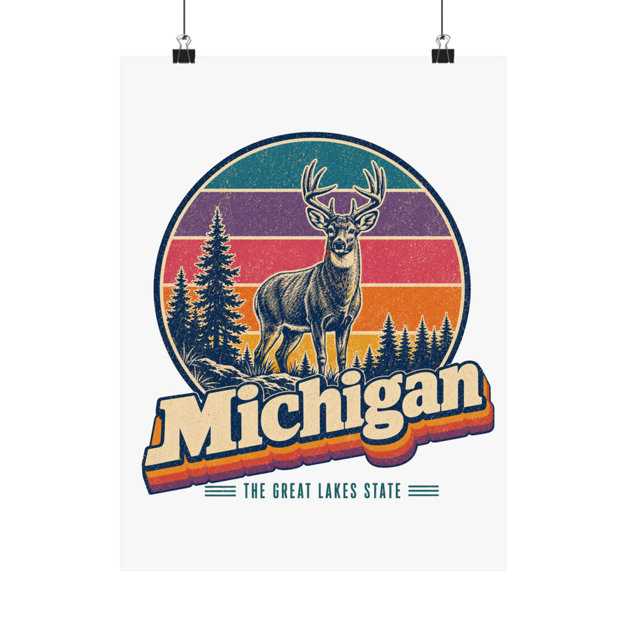 Michigan White Tailed Deer Poster