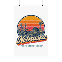 Nebraska Retro Sunset Poster