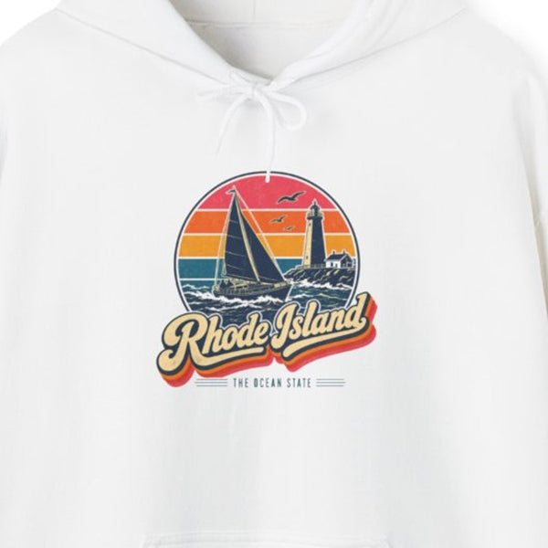 Rhode Island Retro Sunset Hoodie