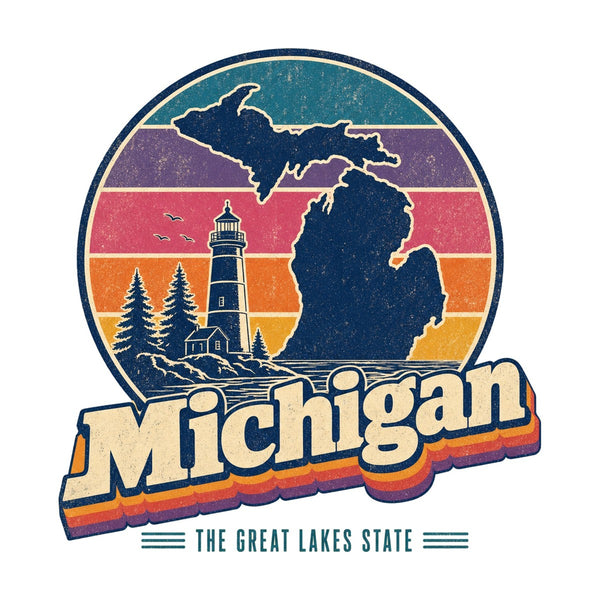 Michigan Retro Sunset Tee