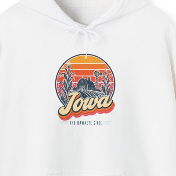 Iowa Retro Sunset Hoodie