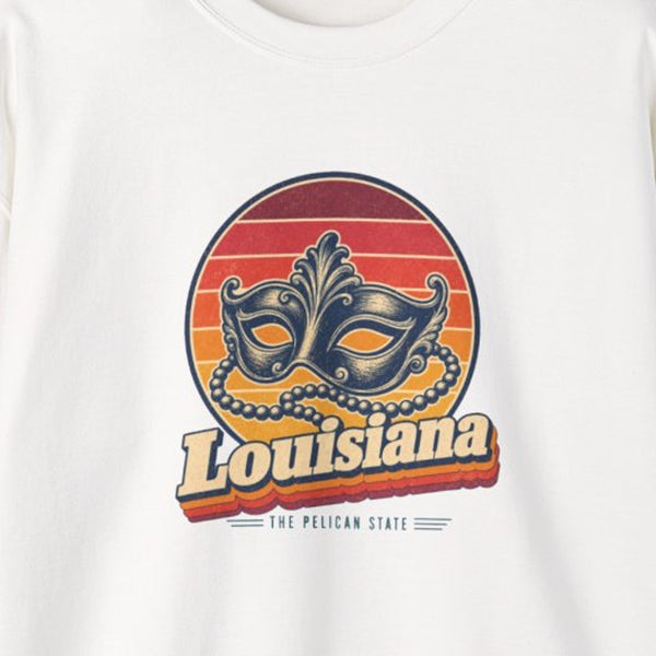 Louisiana Mardi Gras Mask And Beads Sweatshirt