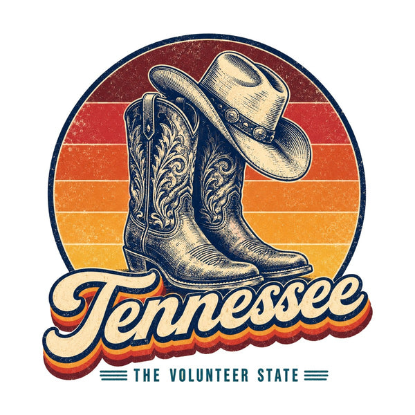 Tennessee Cowboy Boots Hat Tee