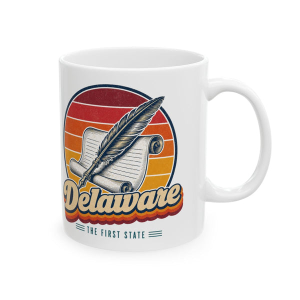 Delaware Constitution Quill And Scroll Mug