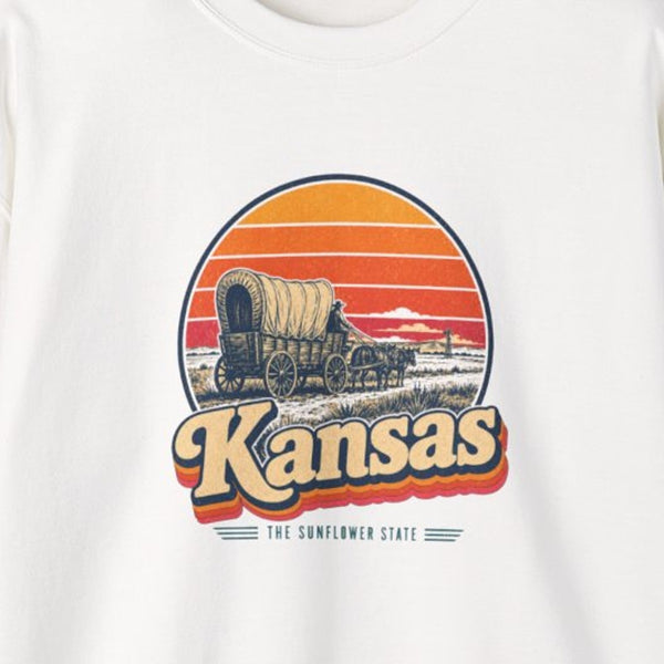 Kansas Santa Fe Trail Wagon Sweatshirt
