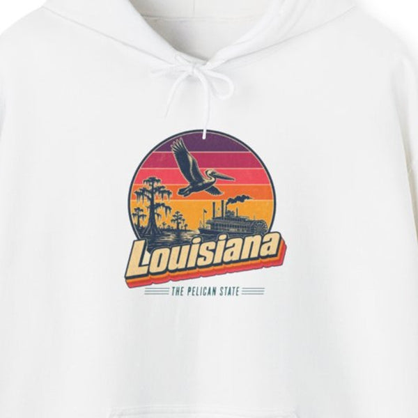 Louisiana Retro Sunset Hoodie