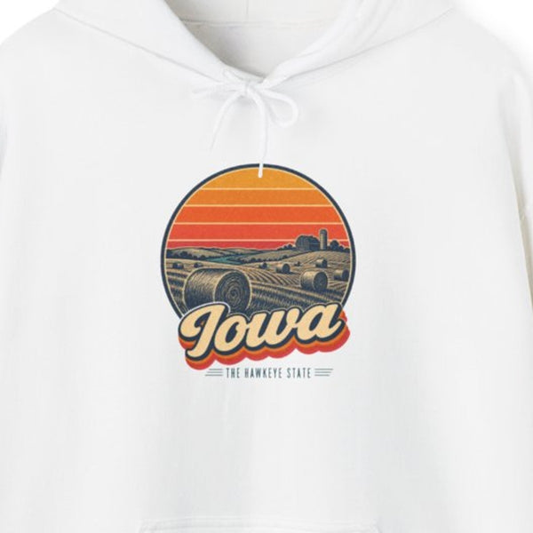 Iowa Hay Bales At Sunset Hoodie