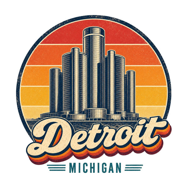 Detroit Retro Sunset Tee