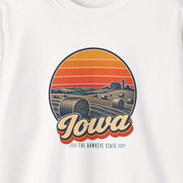 Iowa Hay Bales At Sunset Sweatshirt