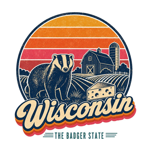 Wisconsin Retro Sunset Tee