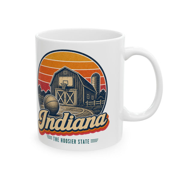 Indiana Basketball Hoop On Barn Mug